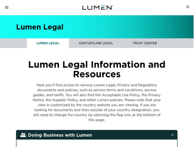 The website screenshot for http://level3.com