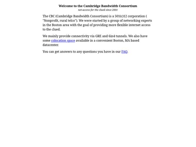 The website screenshot for http://www.cambridge.bandwidth-consortium.us/