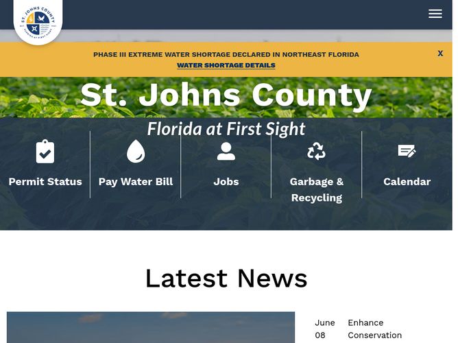 The website screenshot for http://sjcfl.us