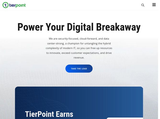 The website screenshot for http://www.tierpoint.com