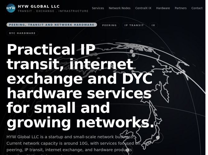 The website screenshot for https://hyw.ink