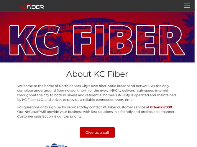 The website screenshot for http://www.kcfiber.com