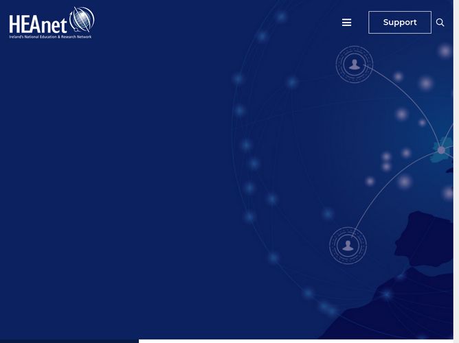 The website screenshot for https://www.heanet.ie