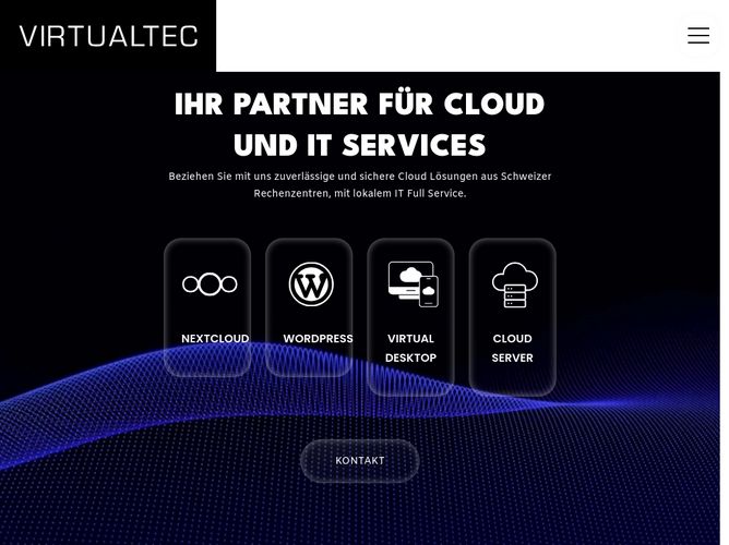 The website screenshot for http://www.virtualtec.ch