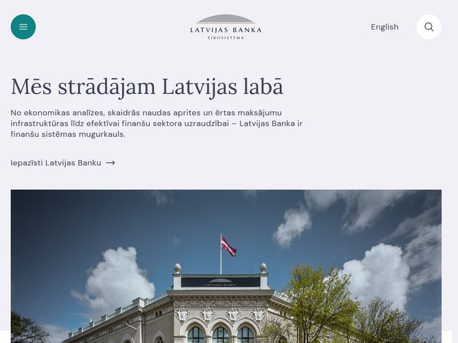 The website screenshot for https://www.bank.lv