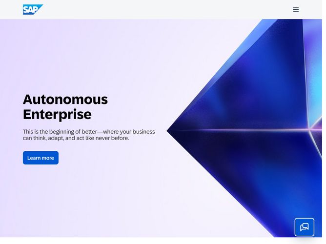 The website screenshot for https://www.sap.com