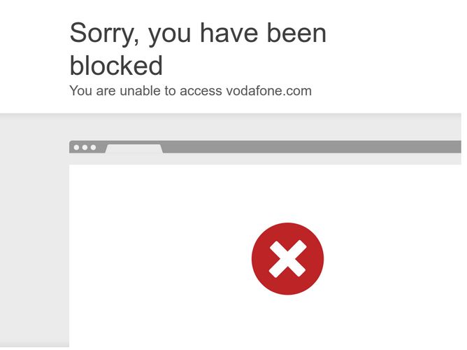 The website screenshot for http://www.vodafone.com