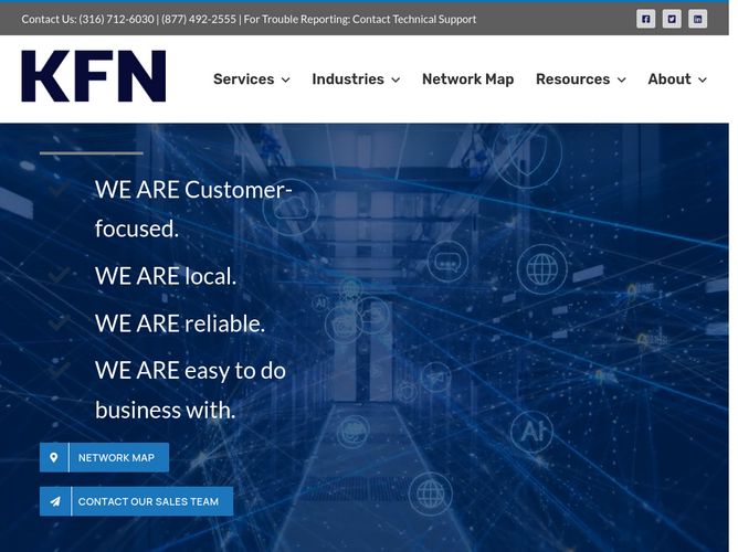 The website screenshot for https://ksfiber.net