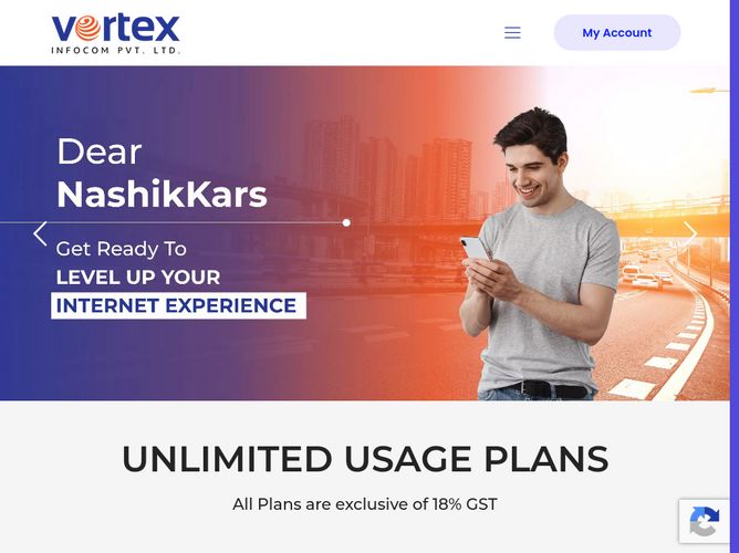The website screenshot for http://www.vortexinfocom.com