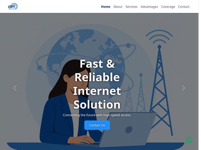 The website screenshot for https://gptnetworks.net/