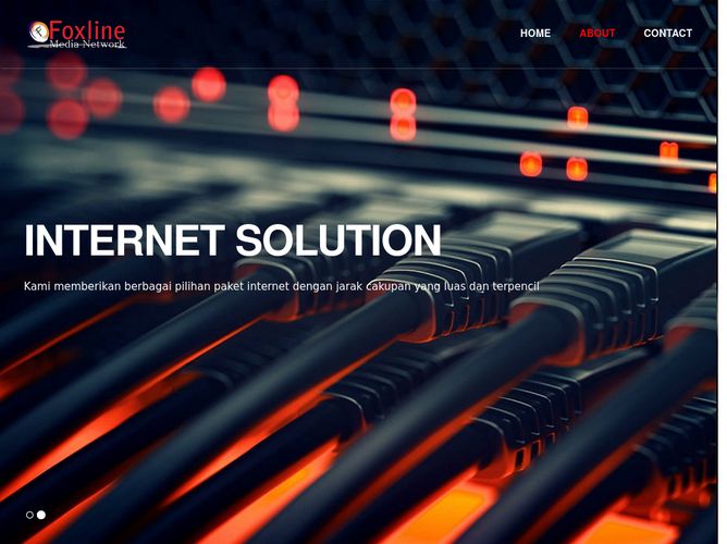 The website screenshot for https://foxline.net.id