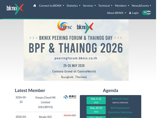 The website screenshot for https://bknix.co.th
