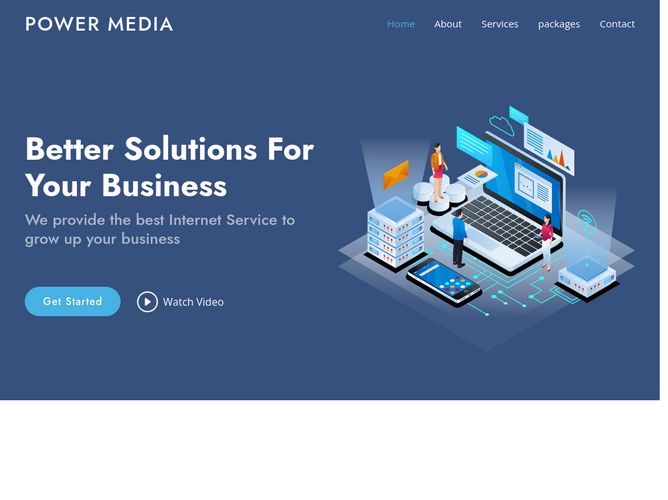 The website screenshot for http://powermediabd.net