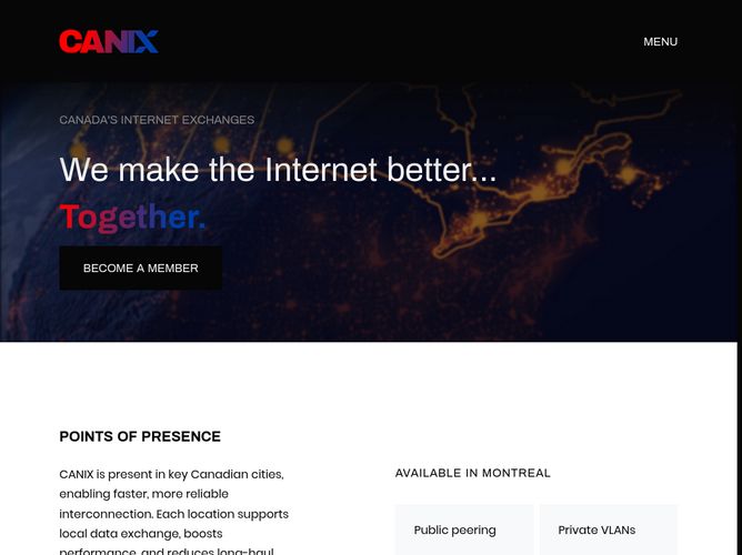The website screenshot for https://canix.ca