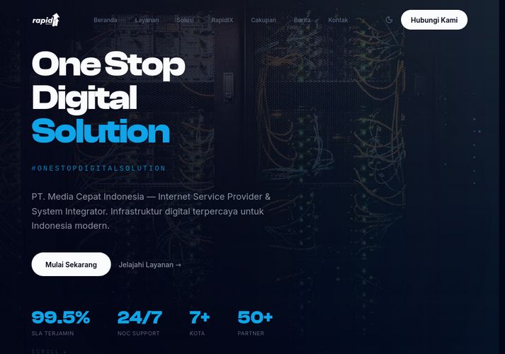 The website screenshot for http://rapid.net.id