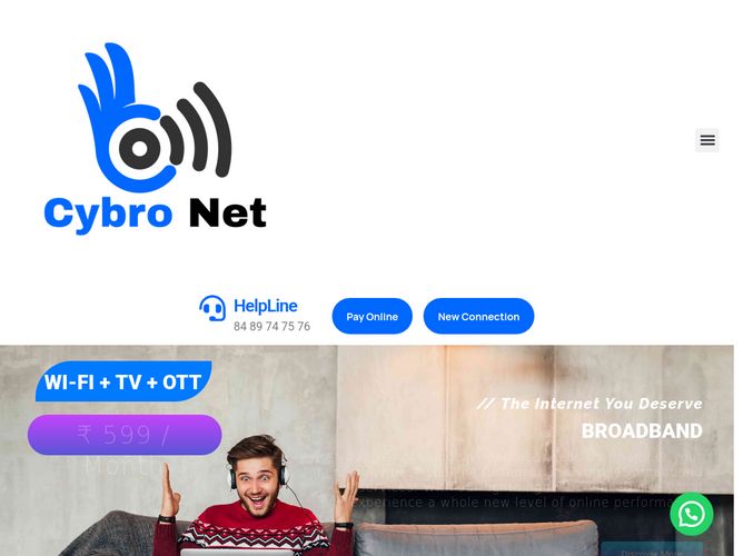 The website screenshot for http://www.cybronet.in