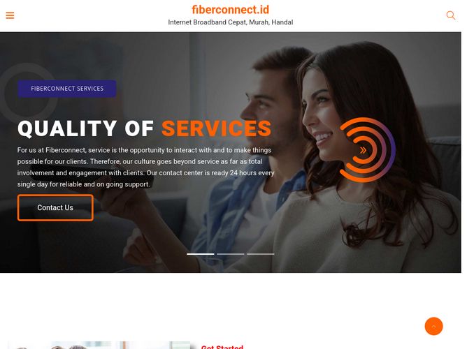 The website screenshot for https://fiberconnect.id