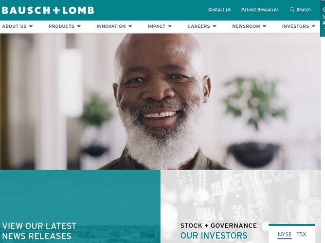 The website screenshot for http://bausch.com