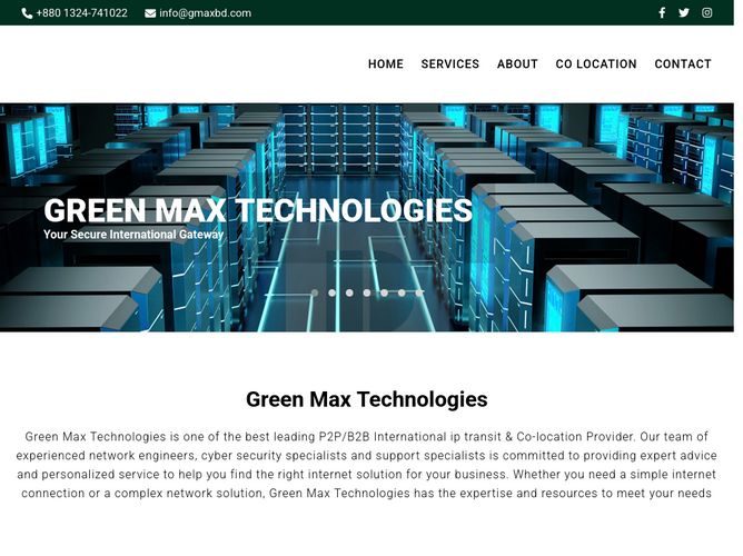 The website screenshot for http://gmaxbd.com