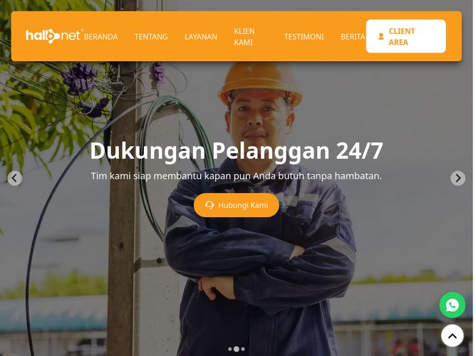 The website screenshot for https://hallonet.id/