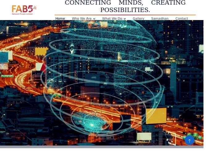The website screenshot for http://fab5network.com