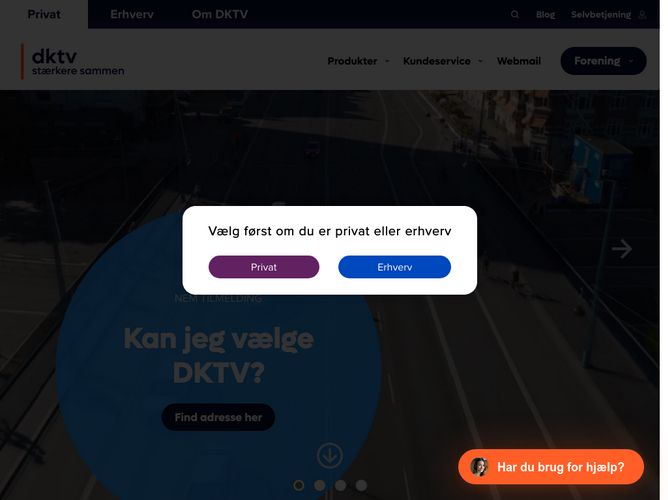 The website screenshot for http://www.danskkabeltv.dk