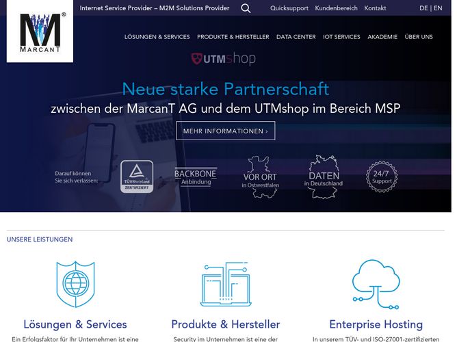 The website screenshot for https://www.marcant.net