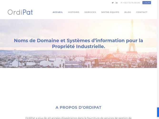 The website screenshot for https://www.ordipat.fr