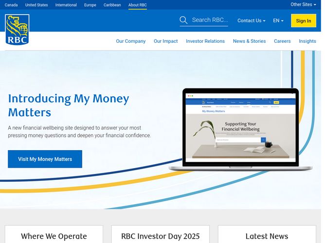 The website screenshot for http://rbc.com
