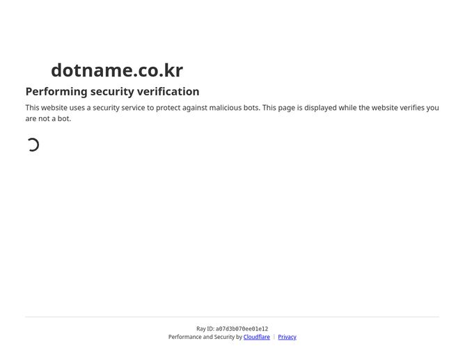 The website screenshot for https://dotname.co.kr