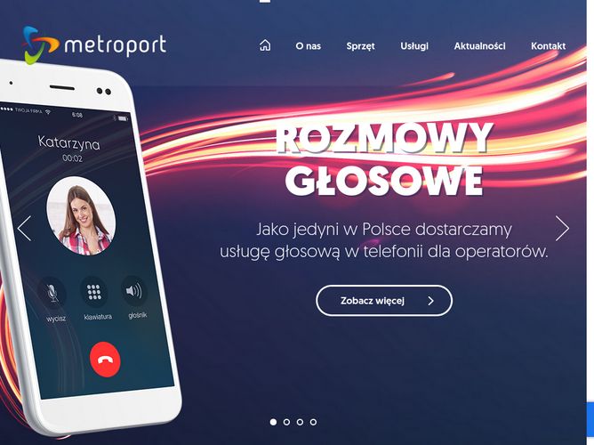The website screenshot for http://www.metroport.pl