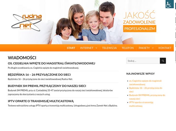 The website screenshot for http://rudna-net.pl