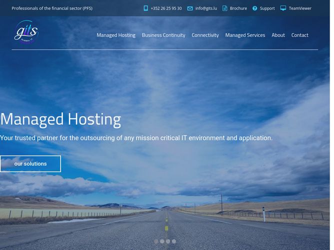 The website screenshot for http://www.gits.lu