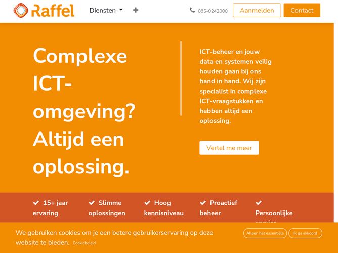 The website screenshot for https://www.raffel.nl