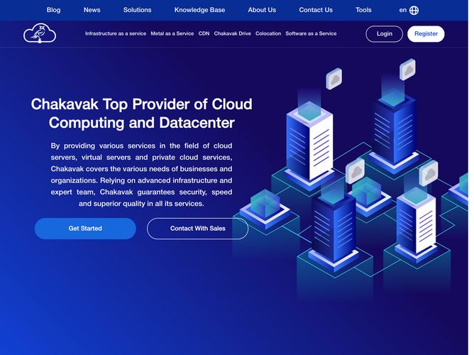 The website screenshot for https://chakavak.net/?lang=en