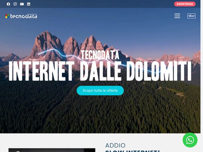 The website screenshot for https://www.tecnodata.it