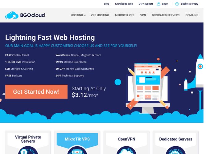 The website screenshot for https://www.bgocloud.com/