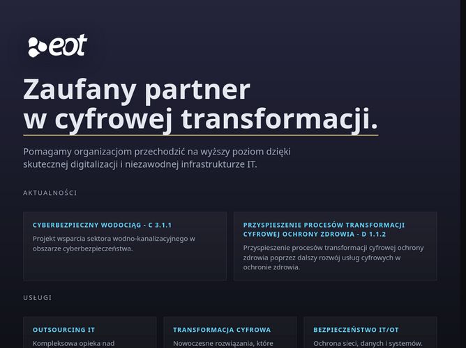 The website screenshot for http://eot.pl