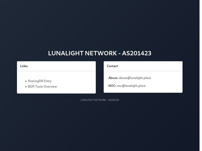 The website screenshot for https://as.lunalight.place
