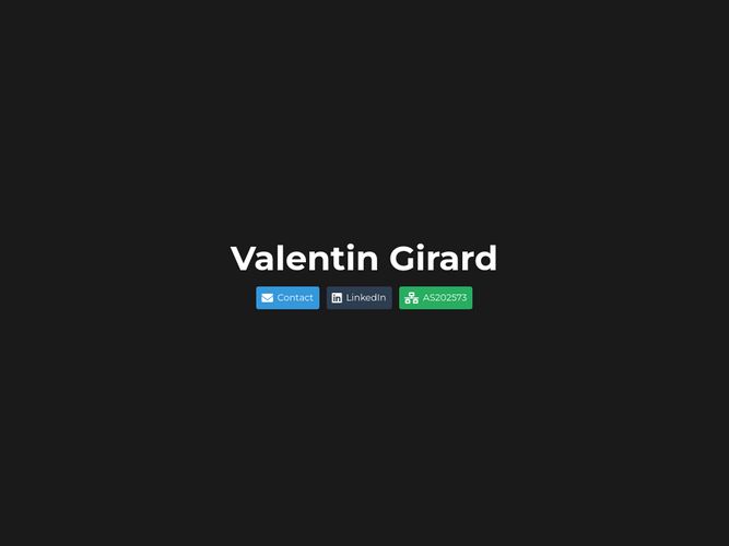 The website screenshot for https://girard-valentin.fr