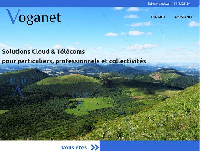 The website screenshot for https://www.voganet.com/