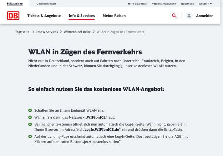 The website screenshot for http://wifionice.de