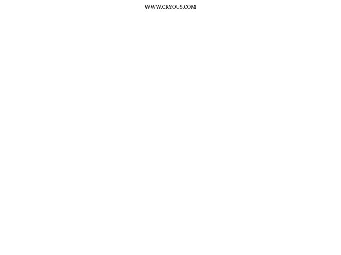 The website screenshot for https://cryous.com
