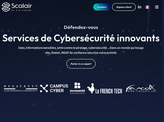 The website screenshot for https://scalair.fr