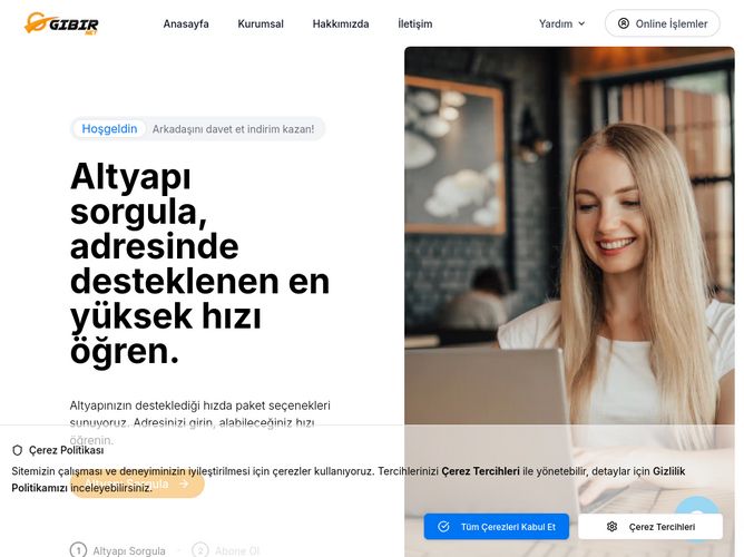 The website screenshot for https://gibir.net.tr