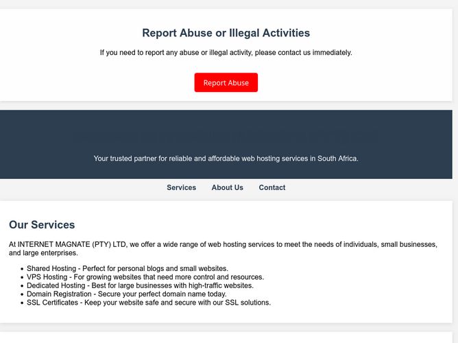 The website screenshot for https://magnates.co.za/