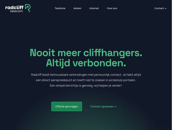 The website screenshot for https://www.radcliff.nl