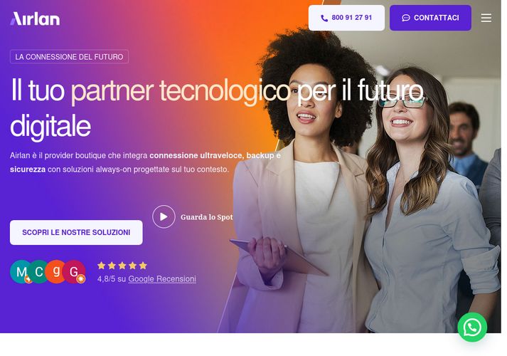 The website screenshot for https://www.airlan.biz
