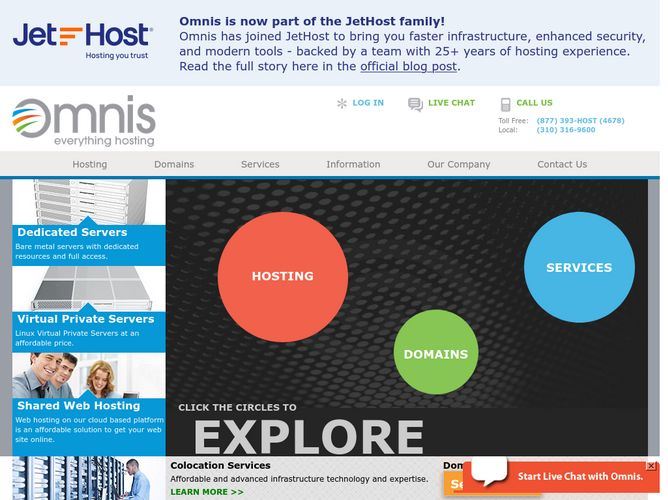 The website screenshot for http://omnis.com