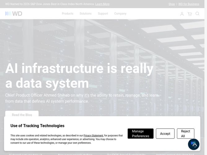 The website screenshot for http://wdc.com